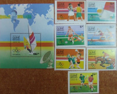 GUINE-BISSAU, OLIMPIADA LOS ANGELES, 7 V + 1 S/S, NEOB, 1984 - G BIS 53 foto