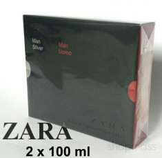 Parfum barbati ZARA Man Uomo Silver SET 2 x 100 ML 100% Original -NOU nu avon or foto