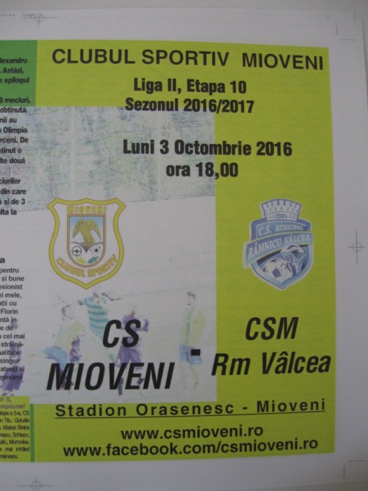 CS Mioveni-CSM Rm.Valcea (3 octombrie 2016)