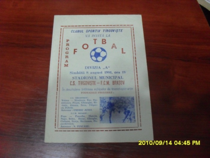program CS Tirgoviste - FcM Brasov