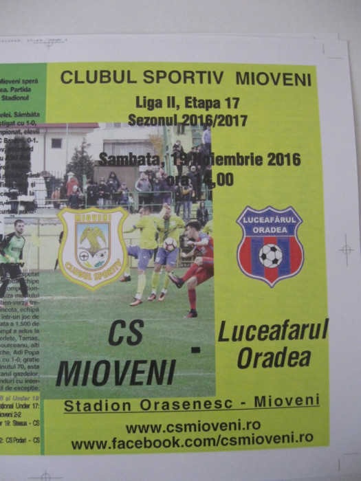CS Mioveni-Luceafarul Oradea (19 noiembrie 2016)