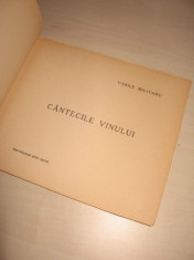 Vasile MILITARU - CANTECILE VINULUI - 1938 - prima editie foto