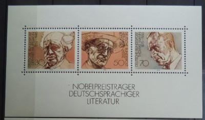 Germania 1978 &amp;ndash; Laureati Premiul Nobel Pentru Literatura, Bloc Nestampilat, VL6 foto