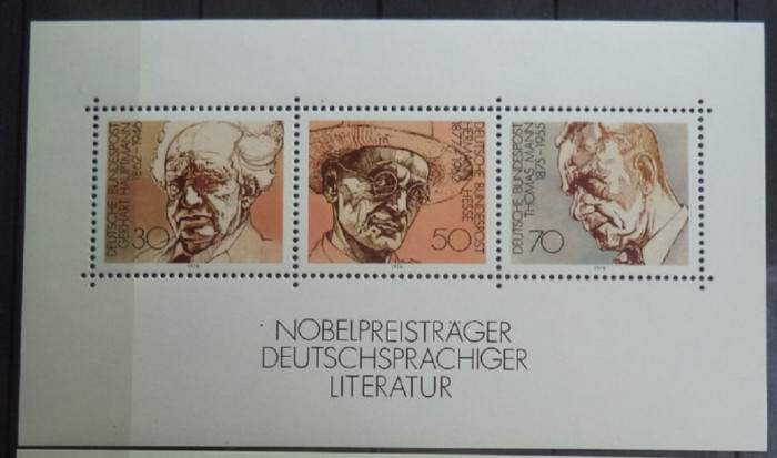 Germania 1978 &ndash; Laureati Premiul Nobel Pentru Literatura, Bloc Nestampilat, VL6