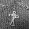 Colier CRUCE inox -Lantisor+pandantiv cruciulita -placat cu aur alb 18k