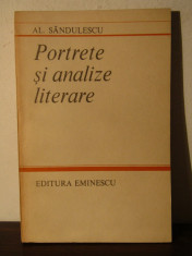 PORTRETE SI ANALIZE LITERARE -AL .SANDULESCU foto