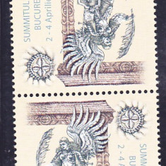 SUMMITUL NATO BUCURESTI,SERIE TETE-BECHE,2008 ,MNH ROMANIA.