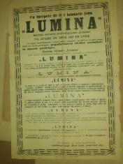 afis reclama ziarul lumina 1896 foto