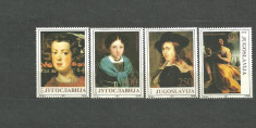 IUGOSLAVIA 1987 - PICTURA RUBENS, RAFAEL, VELAZQUEZ, CAMILLE COROT, MNH VL16 foto