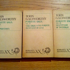 JOHN GALSWORTHY - Forsyte Saga - 3 vol. - Editura Universala, 1969
