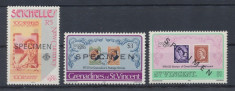 London 1980 colonii engleze 3 timbre sursarj Specimen Seychelles St Vincent MNH foto