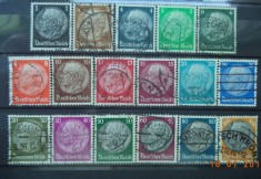 GERMANIA (REICH) 1933/36 &ndash; PRESEDINTE PAUL VON HINDENBURG, serie stampilata VL20