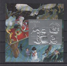 GUYANA 1993 CRACIUN FOITA DE ARGINT COTA MICHEL 50 EURO foto