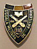 INSIGNA SCOALA MILITARA DE ARTILERIE 1881 1991 110 ANI VERDE INCHIS ARMATA MApN