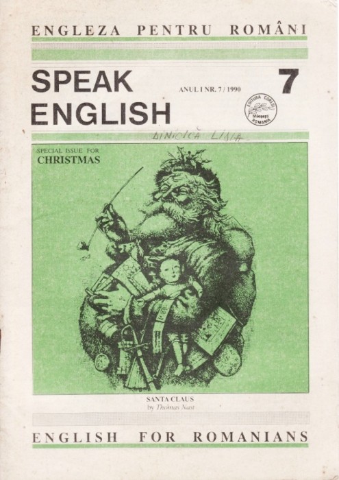 SPEAK ENGLISH NR 7/1990 - REVISTA PT INVATAREA LIMBII ENGLEZE foto mare SPEAK ENGLISH NR 7/1990 - REVISTA PT INVATAREA LIMBII ENGLEZE foto mare