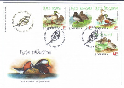 ROMANIA 2014, FDC, Fauna - Rate, din album filatelic nr. 221 foto