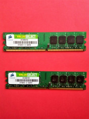 KIT Memorie PC 2x 1 GB RAM DDR2 CORSAIR VS1GB667D2 PC2-5300 667MHz /2 x 1GB DDR2 foto