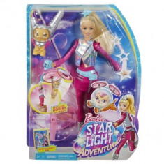 Papusa Barbie Star Light Adventure Barbie Doll &amp;amp; Flying Cat foto