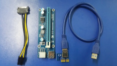 Riser USB 3.0 PCI-E Express 1x to 16x Extender Adapter pt minat ETH .ZCASH .BTC foto