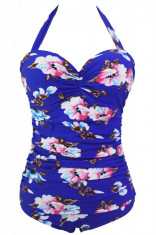 SW972-4 Costum de baie retro, intreg, cu print floral foto