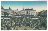 3836 - ARAD, Market - old postcard - unused, Necirculata, Printata