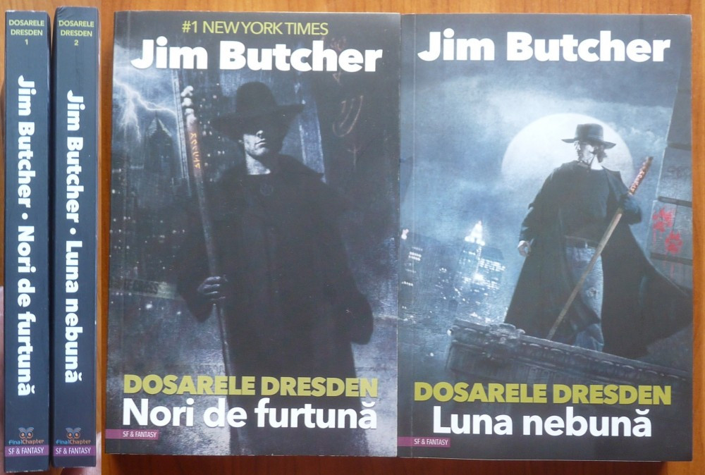Jim Butcher , Dosarele Dresden ; Nori de furtuna ; Luna nebuna , 2 volume |  Okazii.ro