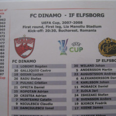 Dinamo Bucuresti - IF Elfsborg (2007 / 2009/ foaie de joc)