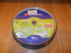 Pack 10 buc CD-RW 12x Verbatim reinscriptibil rewritable Noi Sigilate foto