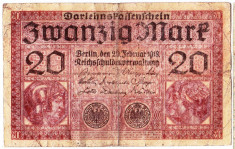 Germania bancnota 20 MARK 1918 20 MARCI foto