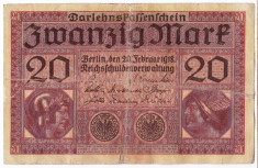 Germania bancnota 20 MARK 1918 20 MARCI foto