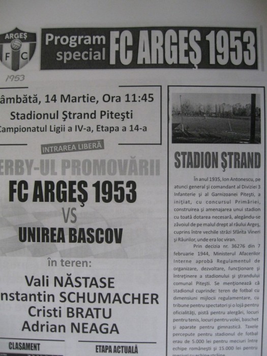 FC Arges 1953 - Unirea Bascov (14 martie 2015)