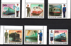 COREEA DE NORD 1987, Locomotive, serie neuzata, MNH foto