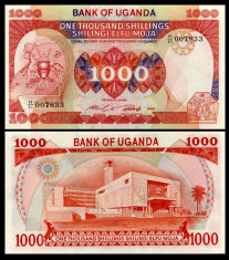 Uganda 1986 - 1000 shillings UNC foto