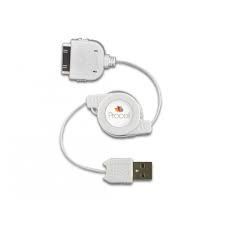 Incarcator IPhone Ipod 1000 mah cablu date USB retractabil foto