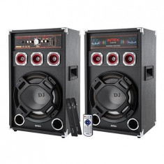 SET BOXE DJ 2 MICROFOANE WIRELESS BT DJ-220 Util ProCasa foto