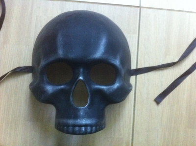 masca cap de mort craniu material plasic neagra pt. bal mascat petrecere party foto