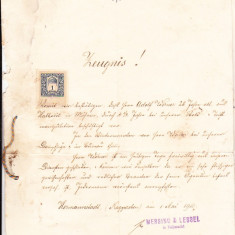 bnk div Sibiu - Certificat de recomandare 1910 cu traducere 1930