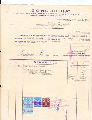 bnk fil 2 lei fiscal + 2 lei + 1 leu Fondul aviatiei pe factura 1936 foto