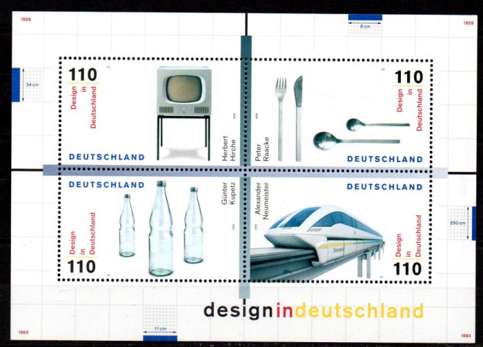 GERMANIA 1999, Design, Locomotiva, serie neuzata, MNH