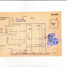 bnk fil Timbru fiscal 3 lei + 2 lei Timbrul aviatiei pe chitanta 1939