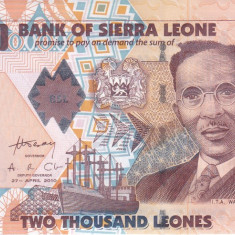 Bancnota Sierra Leone 2.000 Leones 2010 - P31a UNC