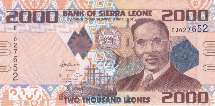Bancnota Sierra Leone 2.000 Leones 2010 - P31a UNC