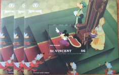 ST. VINCENT - WALT DISNEY, 3 X 1 S/SH, NEOBLIT., - WS 74 foto