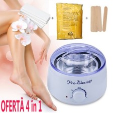 Decantor incalzitor ceara epilare pro wax+spatule+benzi foto