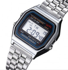 CEAS UNISEX STIL CASIO Vintage Model Retro Silver-STIL ANII 80-NOU IN TIPLA !!! foto