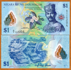 !!! BRUNEI - 1 RINGGIT 2011 - P 35 a - UNC / POLIMER foto