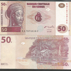 CONGO 50 FRANCI FRANCS 2000 UNC [1] P-91 , necirculata