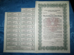 Obligatiune 100 000 Koroane-Viena Austria 1922 Banca Germaniei. Stare FB. foto