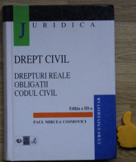 Drept civil Drepturi reale Obligatii Codul Civil Paul Mircea Cosmovici 1998 foto