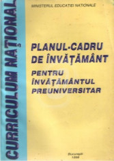 Planul-cadru de invatamant pentru invatamantul preuniversitar foto